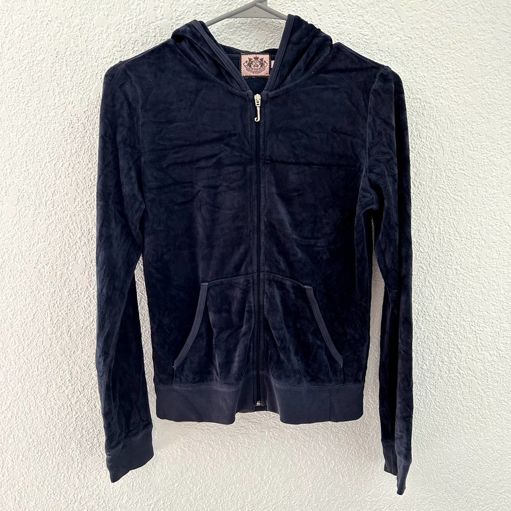 Juicy Couture Vintage Velour Navy Matching Track Set - Pants and Top